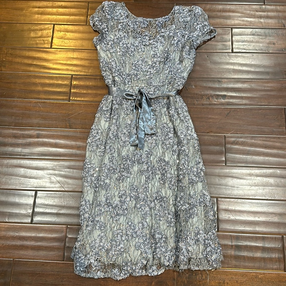 Lace blue sparkly dress